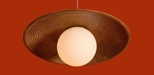 Светильник подвесной Albero FR5589PL-01T1 Freya коричневый белый на 1 лампу, основание латунь в стиле современный кантри фото 3