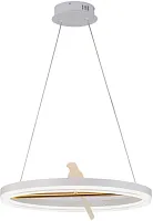 Светильник подвесной LED Bardy 4653-1P F-promo белый на 1 лампу, основание белое в стиле современный птички кольца