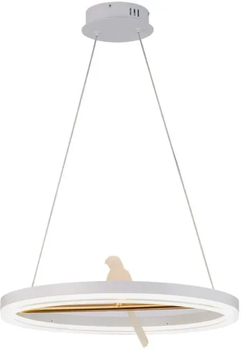 Светильник подвесной LED Bardy 4653-1P F-promo белый на 1 лампу, основание белое в стиле современный птички кольца