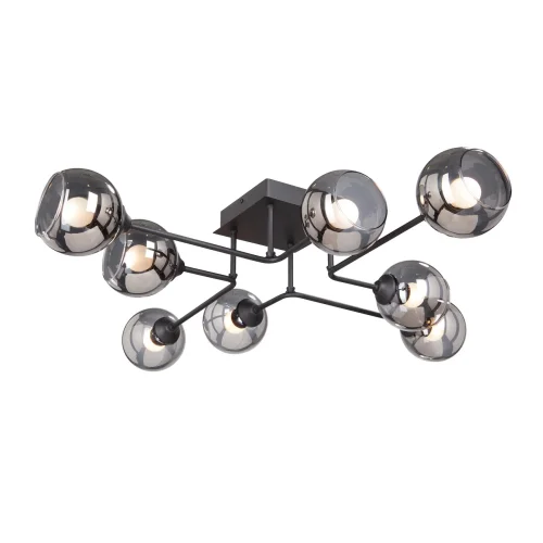 Люстра потолочная V4795-1/8PL Vitaluce чёрная серая на 8 ламп, основание чёрное в стиле хай-тек Люстра потолочная V4795-1/8PL Vitaluce чёрная серая на 8 ламп, основание чёрное в стиле хай-тек