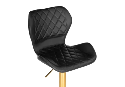 Барный стул Porch gold / black 15647 Woodville, чёрный/экокожа, ножки/металл/золотой, размеры - *1130***480*470 фото 5