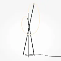 Торшер LED Crochet MOD369FL-L36B3K Maytoni белый на 1 лампу, основание чёрное в стиле современный хай-тек 