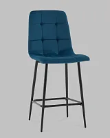 Стул полубарный Одди велюр синий УТ000041434 Stool Group, синий/велюр, ножки/металл/чёрный, размеры - *975****