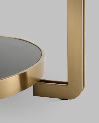 Журнальный столик Калисто 90*90, светлая и темная керамика, сталь шампань УТ000041502 Stool Group столешница из фото 4