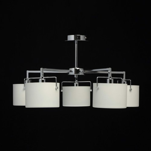 Люстра потолочная Сайрус 721010105 MW-Light белая на 5 ламп, основание хром в стиле современный  фото 3