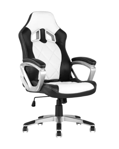 Кресло спортивное TopChairs Continental, белое УТ000004570 Stool Group, белый/экокожа, ножки/металл/хром, размеры - ****640*650