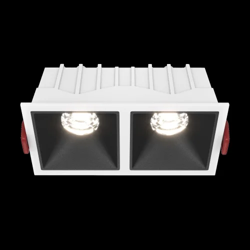 Светильник точечный Alfa LED DL043-02-10W4K-SQ-WB Maytoni белый чёрный на 2 лампы, основание чёрное белое в стиле современный фото 13