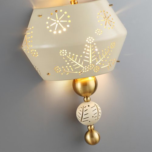 Бра Karelia 5444/1WA Odeon Light бежевый на 2 лампы, основание латунь в стиле современный арт-деко восточный эклектика фото 6