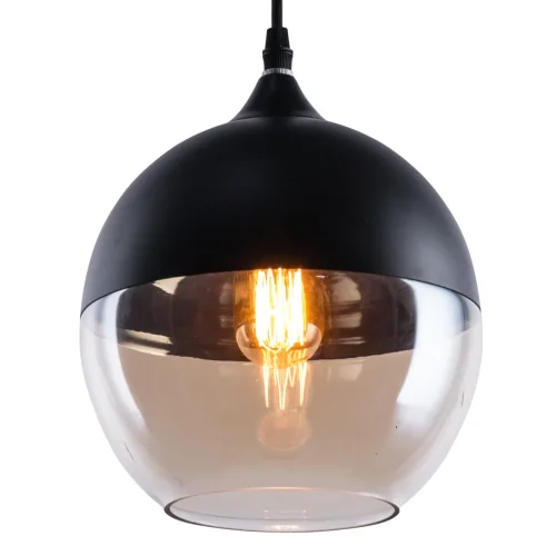 Светильник подвесной Rima 2041/82/01P Stilfort янтарный 1 лампа, основание чёрное в стиле современный шар фото 2
