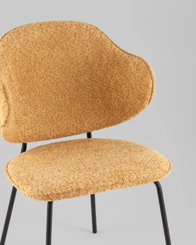 Стул Bellamy, букле охра УТ000040258 Stool Group, жёлтый/букле, ножки/металл/чёрный, размеры - *820**** фото 3