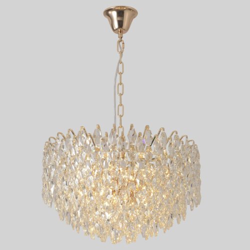 Люстра подвесная HEDONIST SP12 Crystal Lux золотая на 12 ламп, основание золотое в стиле классический фото 2