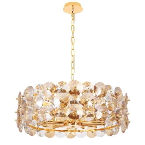 Люстра подвесная CRYSTAL SP12 GOLD Crystal Lux янтарная прозрачная на 12 ламп, основание золотое в стиле современный  фото 3