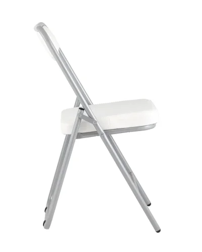 Складной стул Джонни экокожа белый каркас металлик УТ000035363 Stool Group, белый/экокожа, ножки/металл/серый, размеры - ****450*495 фото 4