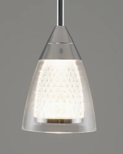 Светильник подвесной LED Leina V10871-PL Moderli прозрачный 1 лампа, основание хром в стиле современный  фото 3