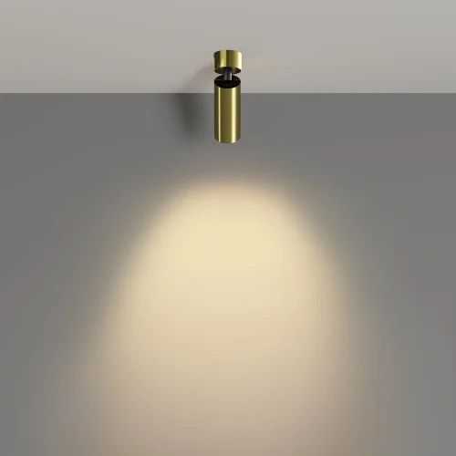 Светильник накладной LED Focus LED C055CL-L12W2.7K-W-BS Maytoni латунь на 1 лампу, основание латунь в стиле современный хай-тек круглый круглый фото 2