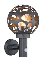 Настенный светильник с датчиком движения Hilario 31805S Globo уличный IP44 антрацит 1 лампа, плафон антрацит в стиле современный E27