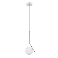Светильник подвесной Bolla-Unica A1924SP-1CC Arte Lamp белый на 1 лампу, основание хром в стиле современный 