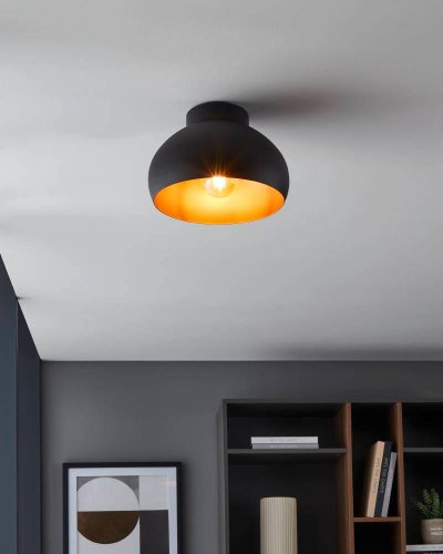 Светильник потолочный Mogano 2 900555 Eglo чёрный 1 лампа, основание чёрное в стиле современный лофт  фото 2