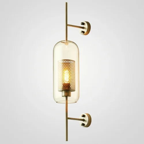 Настенный светильник CATCH WALL cylinder L78 brass 189447-26 ImperiumLoft прозрачный на 1 лампа, основание латунь в стиле современный 