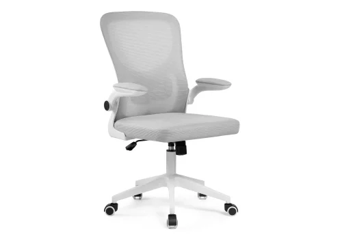 Компьютерное кресло Konfi light gray / white 15329 Woodville, серый/сетка ткань, ножки/металл/белый, размеры - *1110***600*660