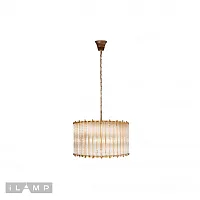 Люстра подвесная Manhattan MD0266-4B Antique iLamp прозрачная на 4 лампы, основание античное латунь в стиле американский современный 