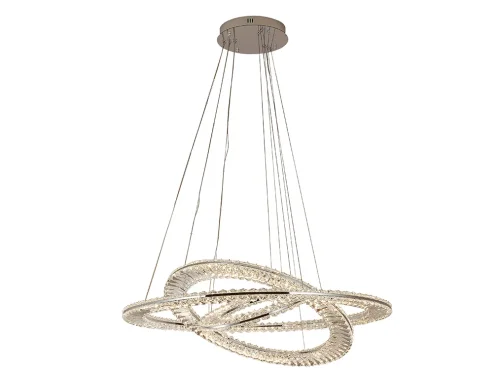 Светильник подвесной LED 8243/900 chrome Newport прозрачный 1 лампа, основание хром в стиле американский современный классический кольца