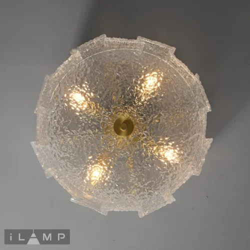 Светильник потолочный Manhattan C6315-D400 BR iLamp прозрачный 4 лампы, основание латунь в стиле классический  фото 3