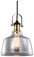 Светильник подвесной лофт 391-526-01 Velante прозрачная серая на 1 лампа, основание чёрное в стиле лофт 