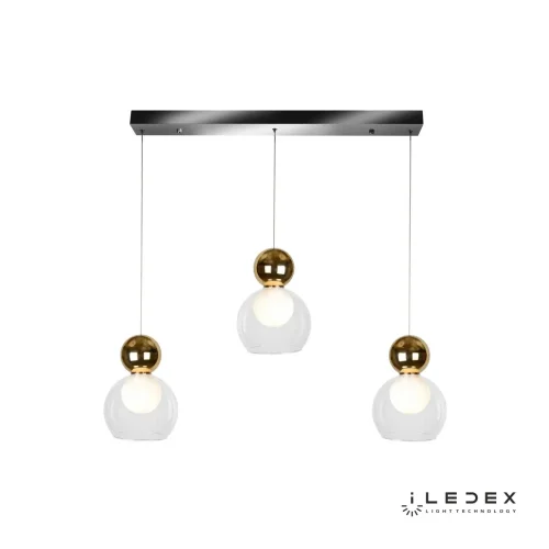 Светильник подвесной LED Blossom C4476-3L GL iLedex золотой прозрачный 1 лампа, основание хром в стиле современный хай-тек шар фото 2