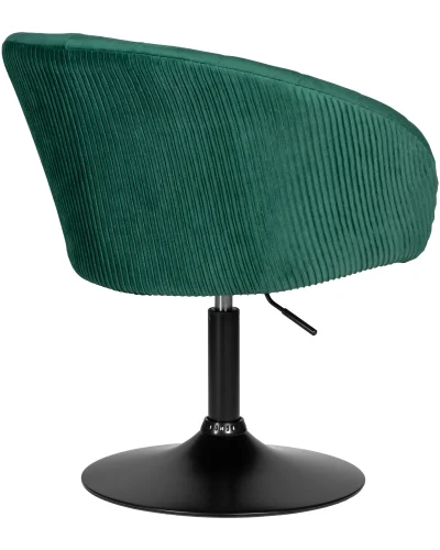 Кресло дизайнерское  8600_BlackBase-LM EDISON BLACK, цвет сиденья зеленый велюр (1922-9), цвет основания черный Dobrin, зелёный/велюр, ножки/металл/чёрный, размеры - 750*900***600*570 фото 4