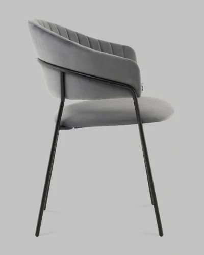 Стул Бруно NEW велюр серый УТ000041621 Stool Group, серый/велюр, ножки/металл/чёрный, размеры - *800**** фото 3