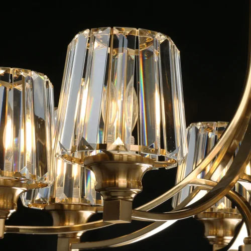 Люстра подвесная Илвита 624011108 MW-Light прозрачная на 8 ламп, основание латунь в стиле классический  фото 4