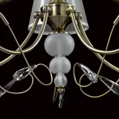 Люстра подвесная Федерика 684012305 MW-Light бежевая на 5 ламп, основание античное бронза в стиле классический  фото 9