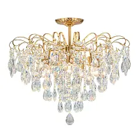 Люстра потолочная Crown 1113/7PL Escada прозрачная на 7 ламп, основание золотое в стиле классика 