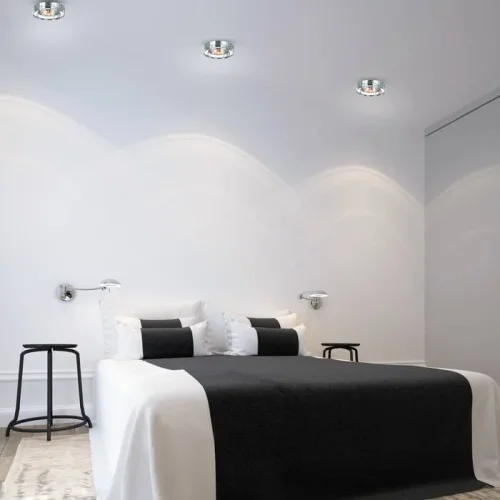 Светильник точечный GX5.3 GLASS 369487 Novotech прозрачный на 1 лампу, основание хром серое в стиле современный фото 2