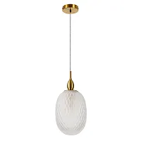 Светильник подвесной Verdi 5817/03 SP-1 Divinare белый 1 лампа, основание латунь в стиле современный 