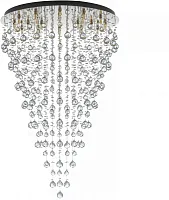 Люстра потолочная хрустальная Flusso H 1.4.80.615 N Arti Lampadari без плафона на 24 лампы, основание никель в стиле арт-деко современный каскад