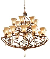 Люстра подвесная  FILANTE L55618.17 L'ARTE LUCE янтарная на 18 ламп, основание коричневое в стиле классический 