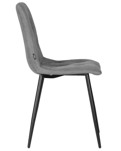 Стул обеденный 006 DOBRIN CHILLY ROMBO, цвет сиденья серый Simple 33, цвет основания черный Dobrin, серый/велюр, ножки/металл/чёрный, размеры - ****460*550 фото 3