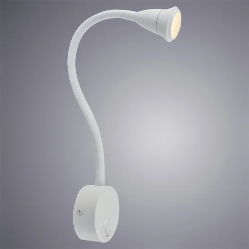 Бра с выключателем LED Twist A7603AP-1WH Arte Lamp белый на 1 лампа, основание белое в стиле современный гибкая ножка фото 2