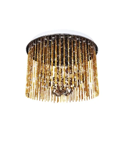 Люстра потолочная Softline LDC 7102-450 GD Lumina Deco золотая на 3 лампы, основание хром в стиле современный 