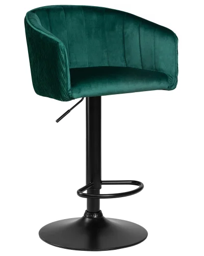 Стул барный 5025_BlackBase-LM DARCY BLACK, цвет сиденья зеленый велюр (1922-9), цвет основания черное Dobrin, зелёный/велюр, ножки/металл/чёрный, размеры - 860*1070***510*460