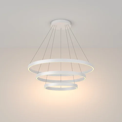 Светильник подвесной LED Rim MOD058PL-L100W3K Maytoni белый на 1 лампу, основание белое в стиле современный хай-тек кольца фото 2