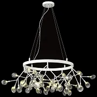 Люстра подвесная Fiorita WE241.45.003 Wertmark прозрачная на 45 ламп, основание белое в стиле флористика современный ветви