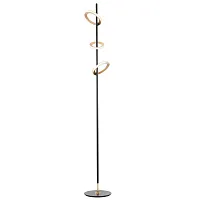 Торшер LED Jongleur 4322-3F Favourite матовый золото на 2 лампы, основание чёрное в стиле современный 