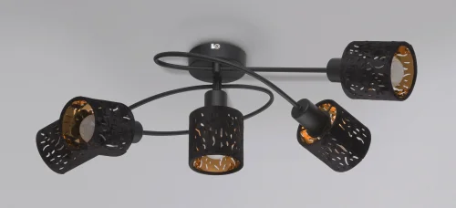 Светильник потолочный TROY 54121-5 Globo чёрный 5 ламп, основание чёрное в стиле современный  фото 4