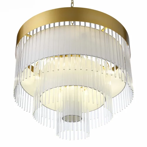 Люстра подвесная Aversa SL1352.203.12 ST-Luce белая прозрачная на 12 ламп, основание золотое в стиле современный  фото 4