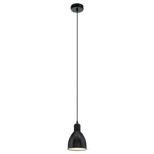 Светильник подвесной PRIDDY 49464 Eglo чёрный 1 лампа, основание белое чёрное в стиле модерн 