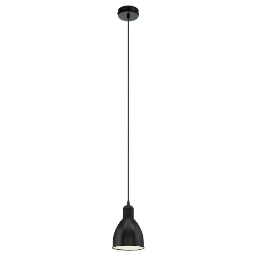 Светильник подвесной PRIDDY 49464 Eglo чёрный 1 лампа, основание чёрное белое в стиле современный 