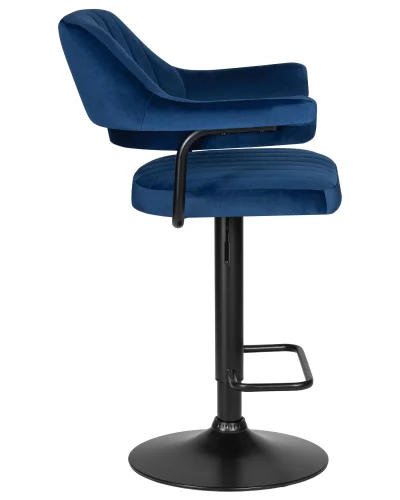Стул барный набор 2 шт. SET-2 5019_BlackBase-LM CHARLY BLACK, цвет сиденья синий велюр (MJ9-117), цвет основания черный Dobrin, /велюр, ножки/металл/чёрный, размеры - 990*1200***610*540 фото 4 Стул барный набор 2 шт. SET-2 5019_BlackBase-LM CHARLY BLACK, цвет сиденья синий велюр (MJ9-117), цвет основания черный Dobrin, /велюр, ножки/металл/чёрный, размеры - 990*1200***610*540 фото 4